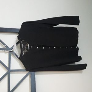 The Limited Black Lace Back Cardigan